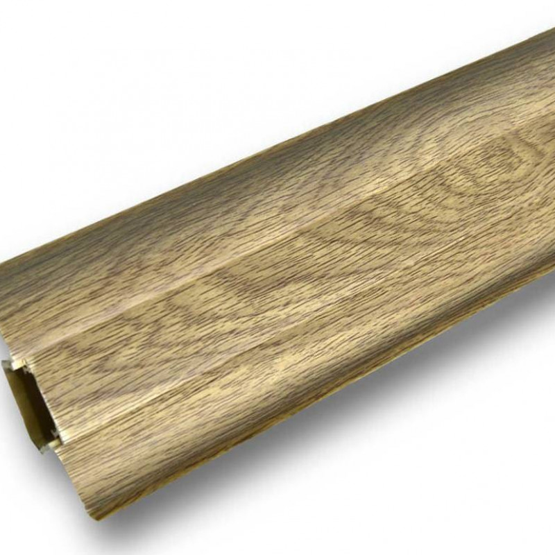 Плинтус пластиковый Ideal 208 Дуб мокко 55 мм Коричневый.