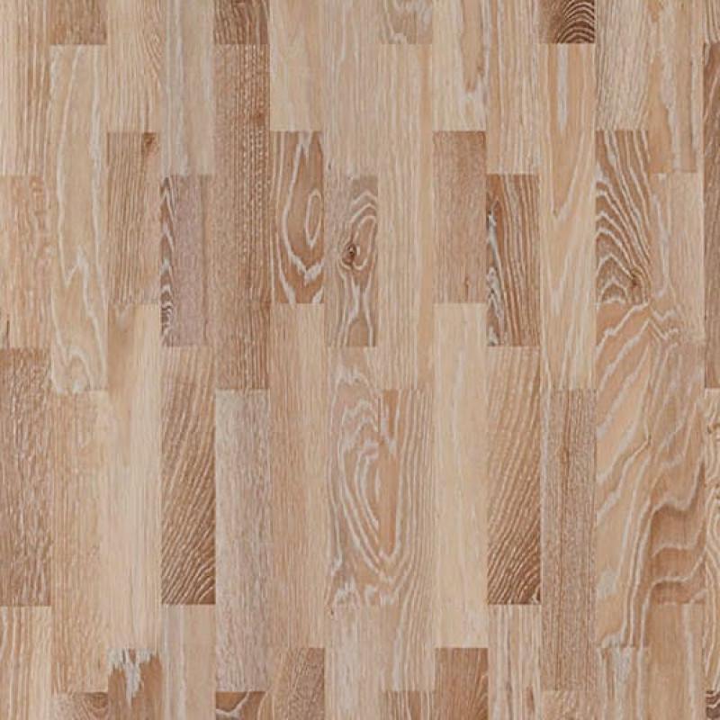 Паркетная доска Tarkett Salsa Дуб Айвори Браш трехполосная брашированная лак Бежевый.